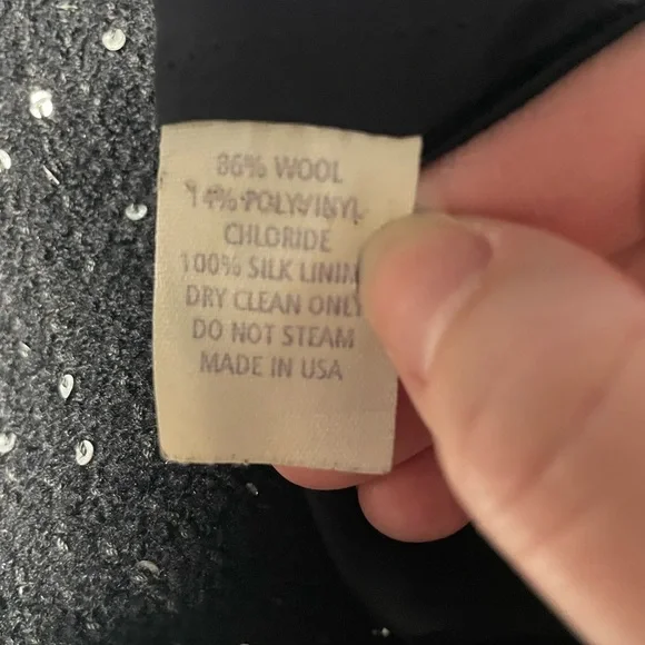 Lela Rose pencil skirt black sequin wool silk blend lined size 8 career event - Picture 4 of 5